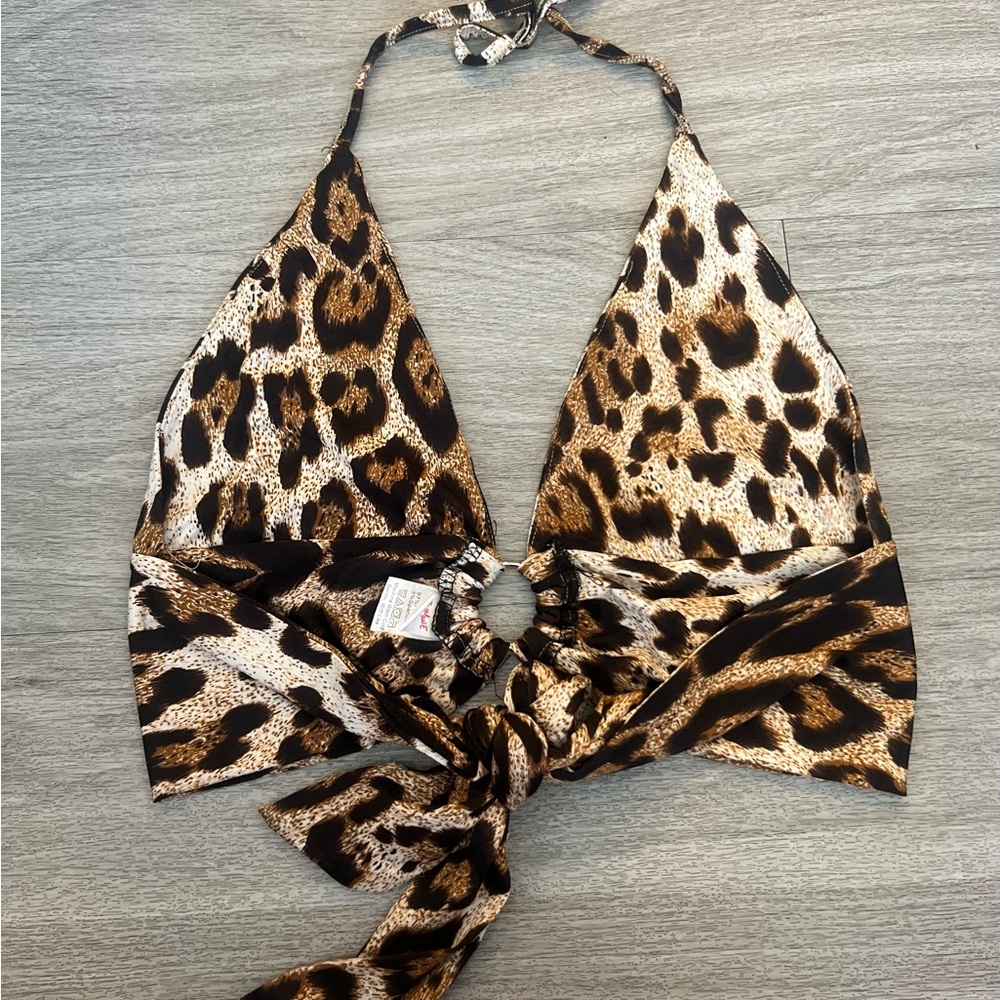 Leopard Print Halter Top - Picture 2 of 2